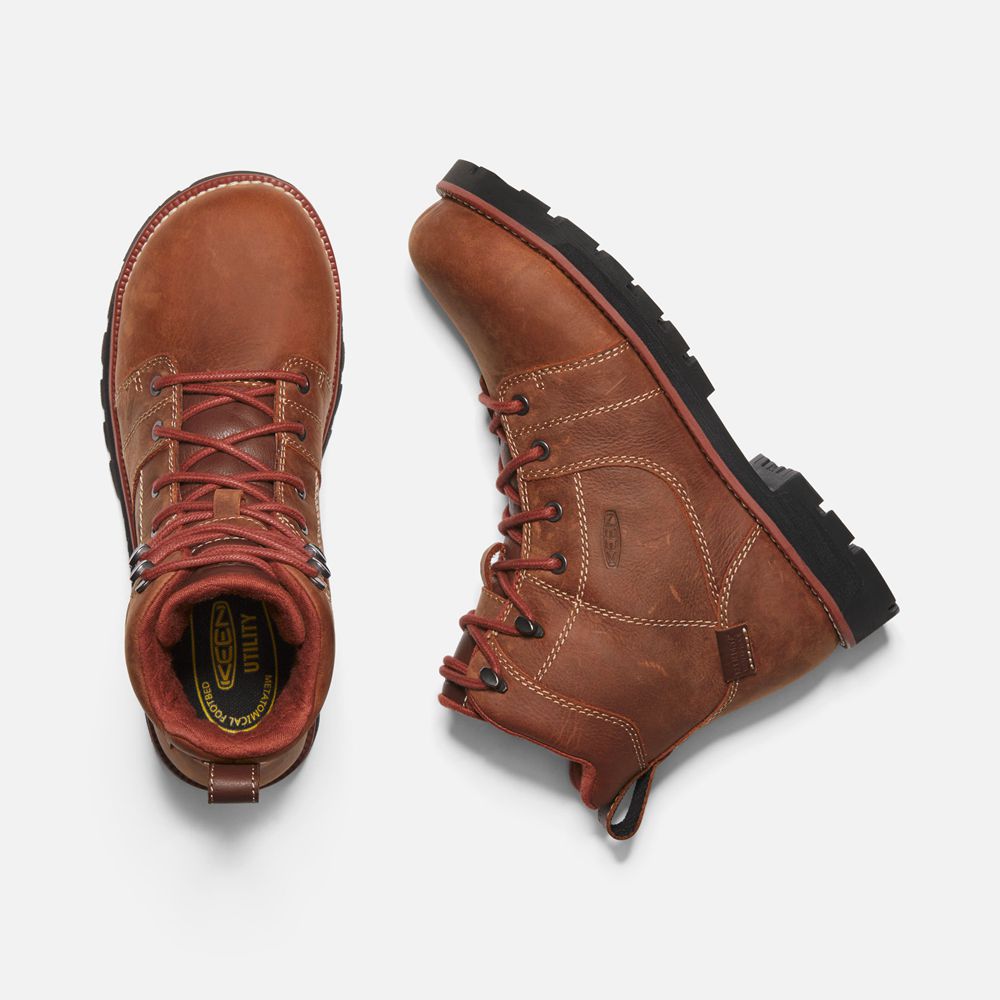 Botte de Travail Keen Femme Marron | Seattle 6\" Waterproof (Aluminum Toe) | ASILY-9481